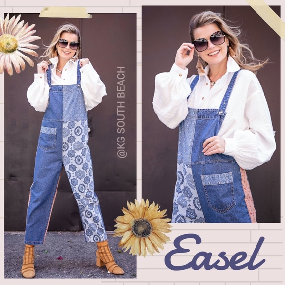 easel Jeans Easel Mix Print Relaxed Fit 0 Washed Cotton Denim